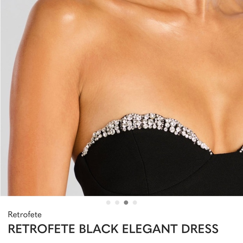 Retrofete Black Strapless Dress with Silver Accents - Picture 5 of 6
